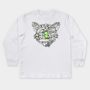 Copy of Chan's Room Doodle (White) Kids Long Sleeve T-Shirt